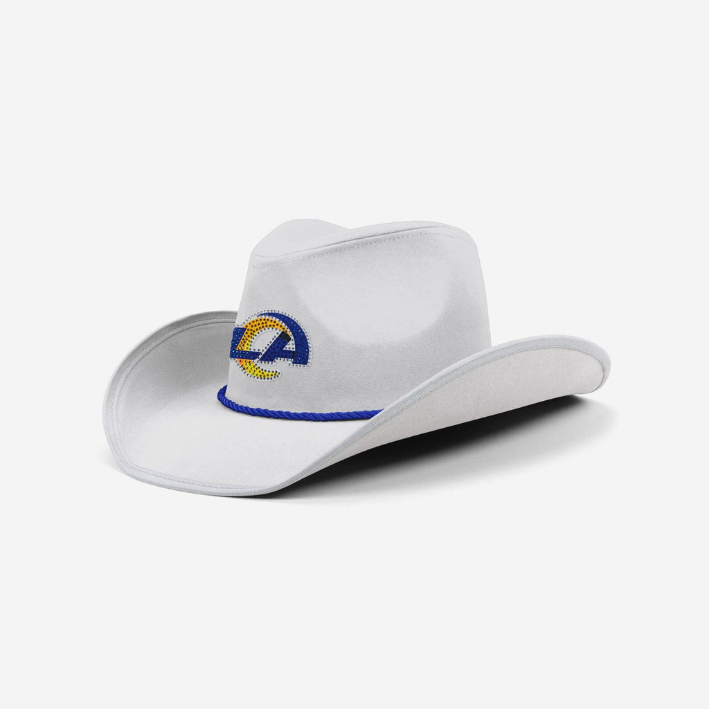 Los Angeles Rams White Rhinestone Logo Cowboy Hat FOCO - FOCO.com