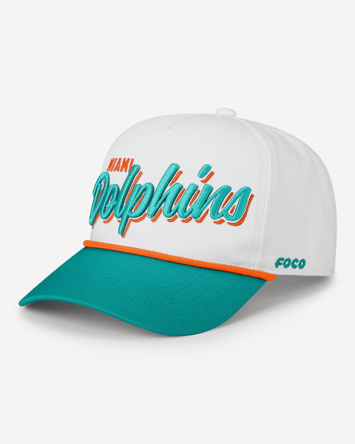 Miami Dolphins Monty Script Marquee RF Cap FOCO - FOCO.com