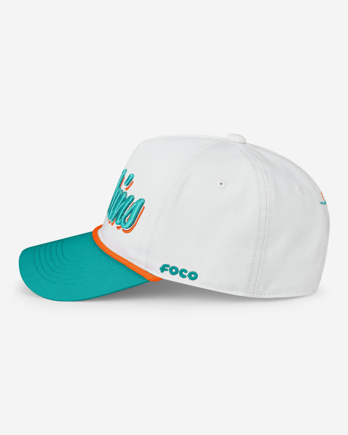 Miami Dolphins Monty Script Marquee RF Cap FOCO - FOCO.com