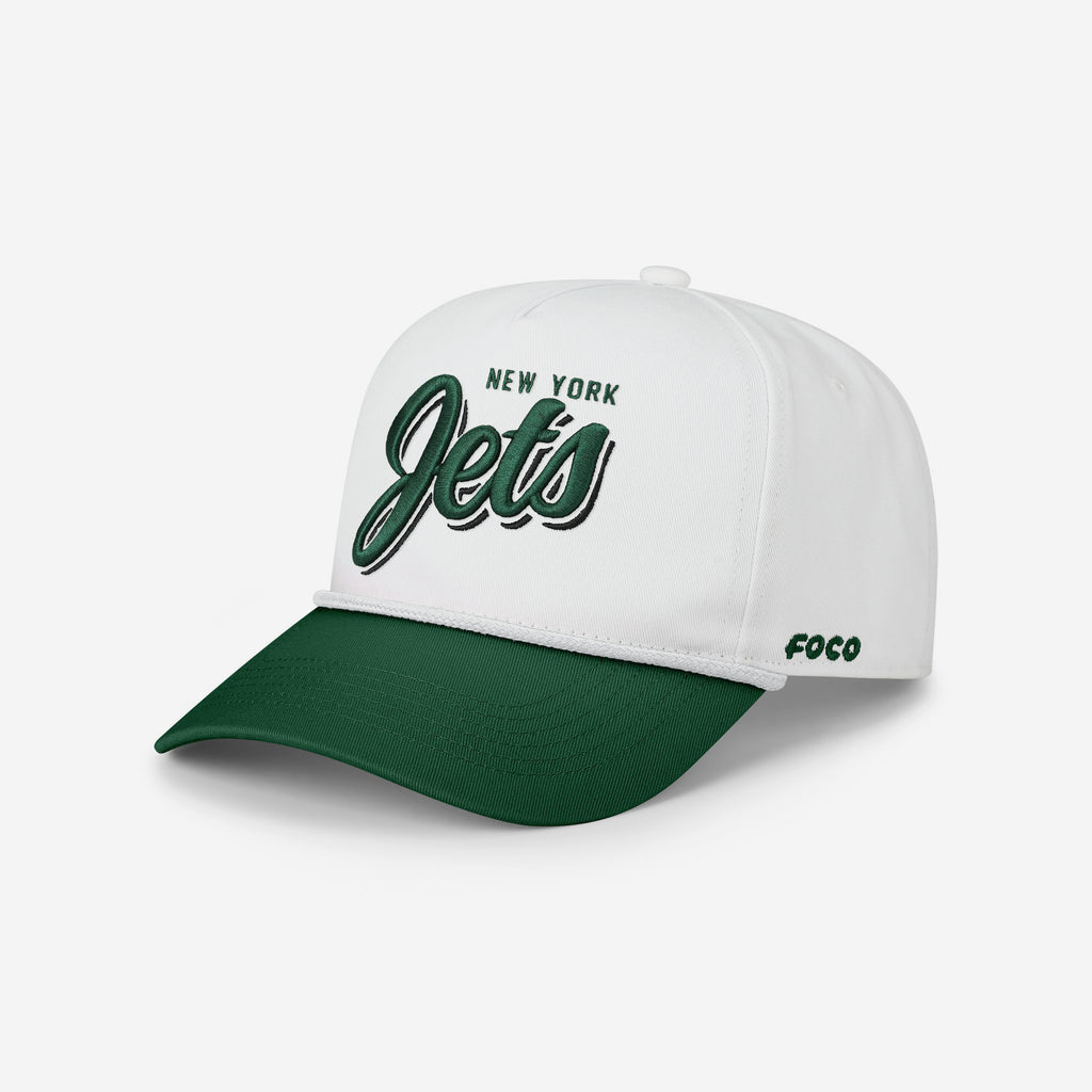 New York Jets Monty Script Marquee RF Cap FOCO - FOCO.com