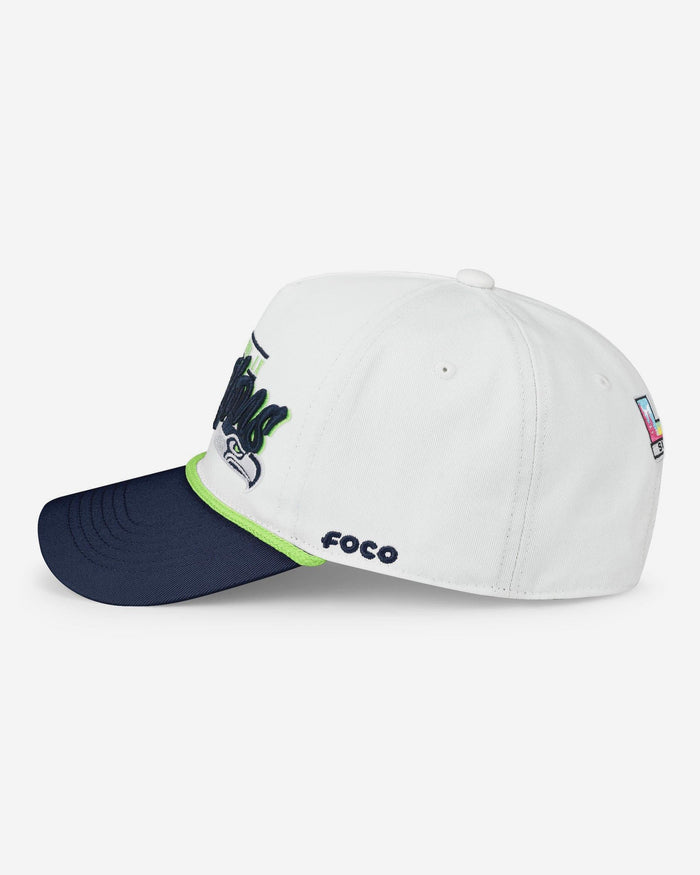 Seattle Seahawks Super Bowl LX Champions Monty Script Marquee RF Cap FOCO - FOCO.com