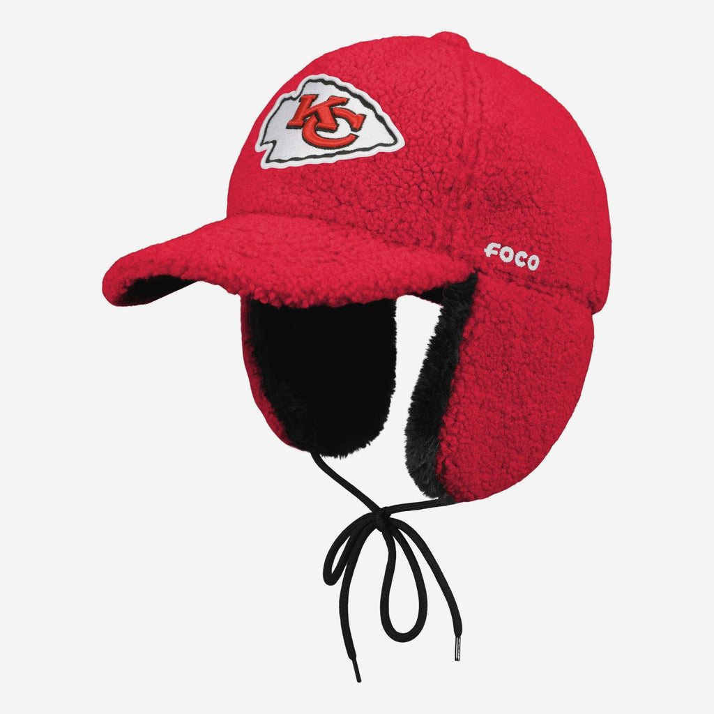 Kansas City Chiefs Sherpa Trapper Cap FOCO - FOCO.com