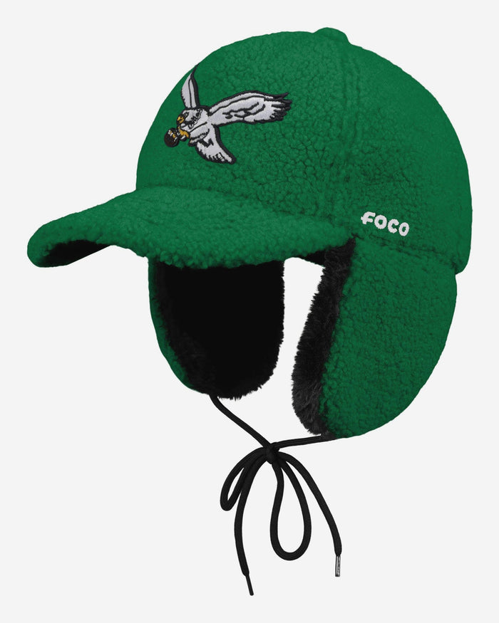 Philadelphia Eagles Kelly Green Sherpa Trapper Cap FOCO - FOCO.com