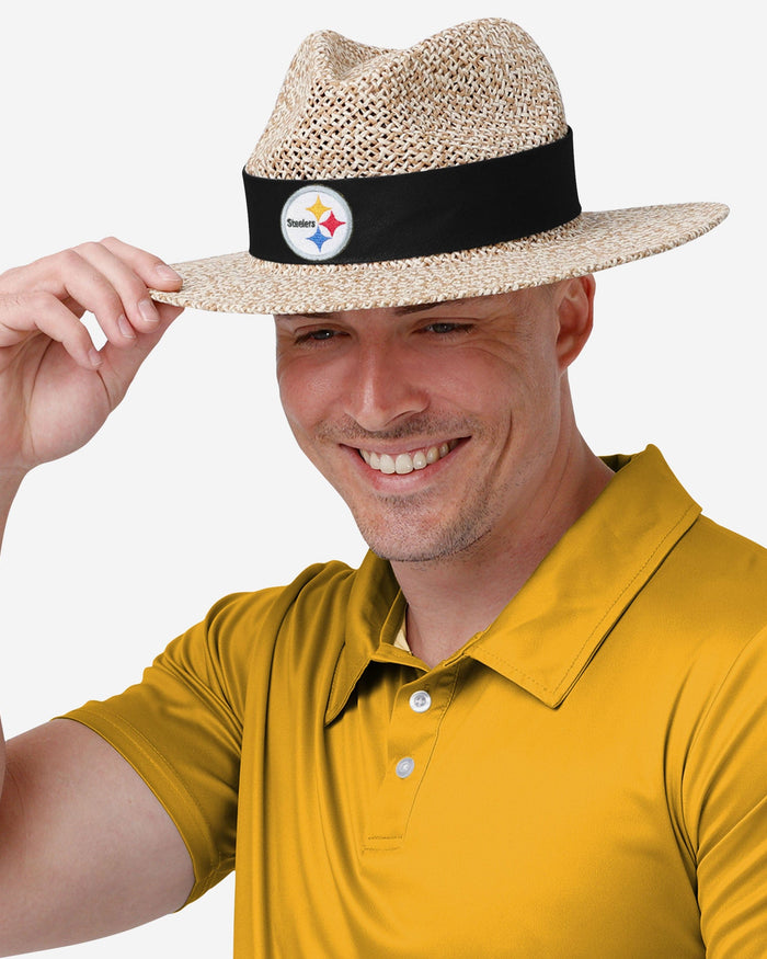 Pittsburgh Steelers Band Straw Hat FOCO - FOCO.com