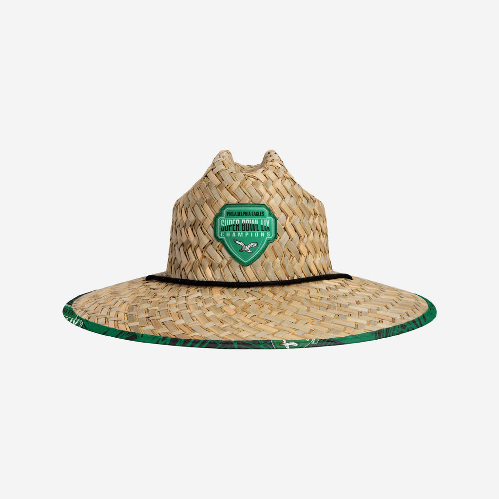 Philadelphia Eagles Super Bowl LIX Champions Kelly Green Straw Hat FOCO - FOCO.com