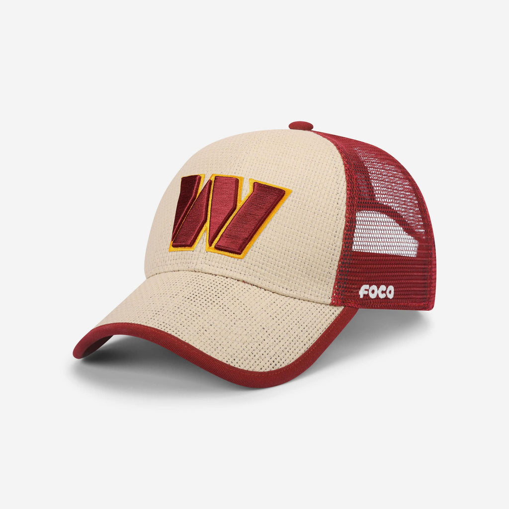 Washington Commanders Straw Trucker Cap FOCO - FOCO.com