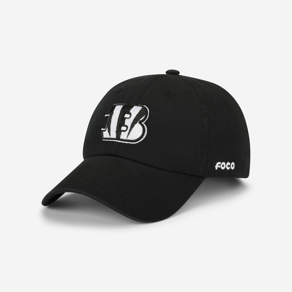 Cincinnati Bengals Black & White Casual Cap FOCO - FOCO.com