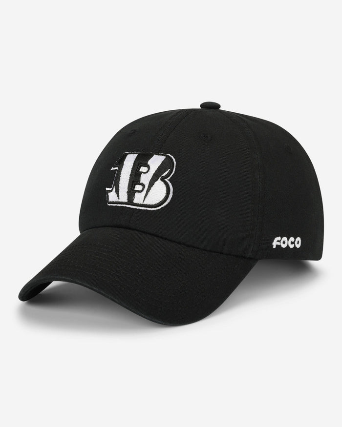 Cincinnati Bengals Black & White Casual Cap FOCO - FOCO.com