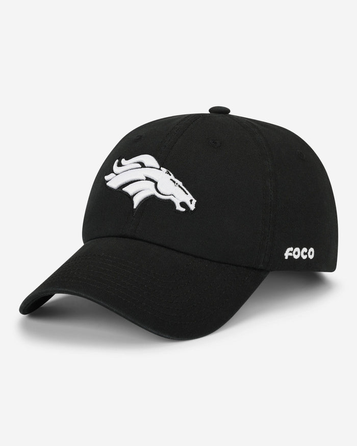 Denver Broncos Black & White Casual Cap FOCO - FOCO.com