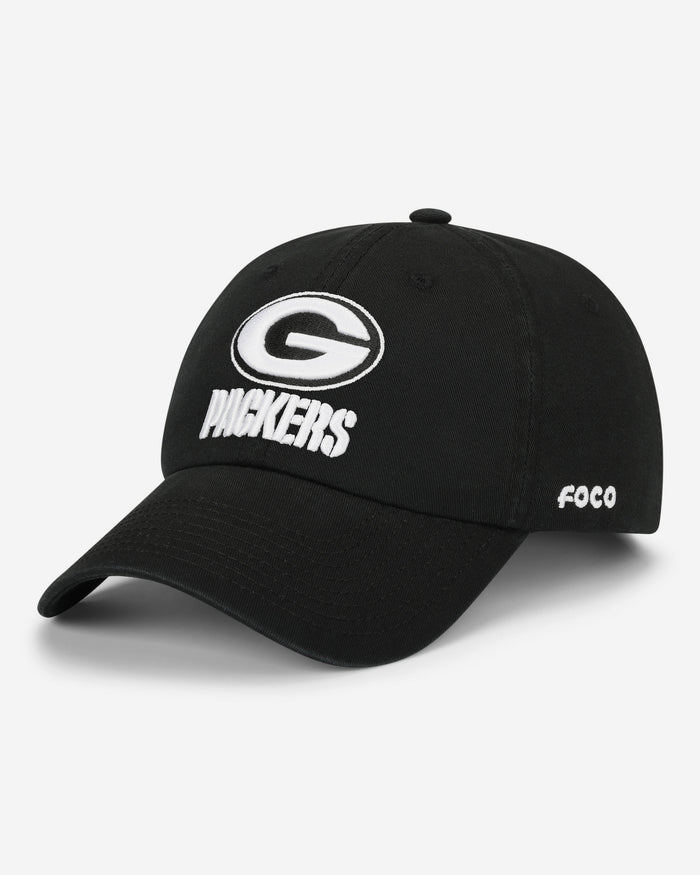 Green Bay Packers Black & White Casual Classic Cap FOCO - FOCO.com