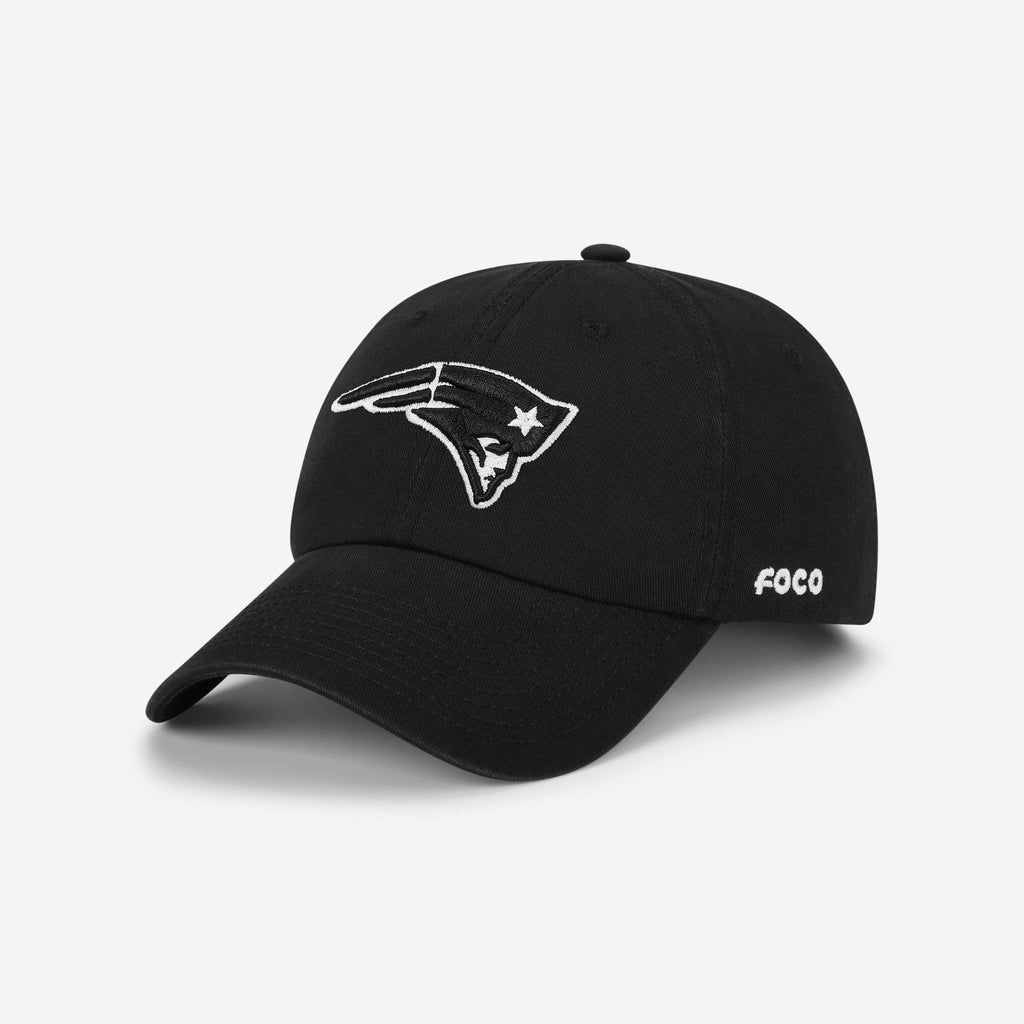 New England Patriots Black & White Casual Cap FOCO - FOCO.com