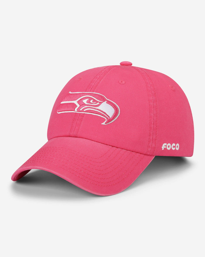 Seattle Seahawks Magenta & White Casual Cap FOCO - FOCO.com