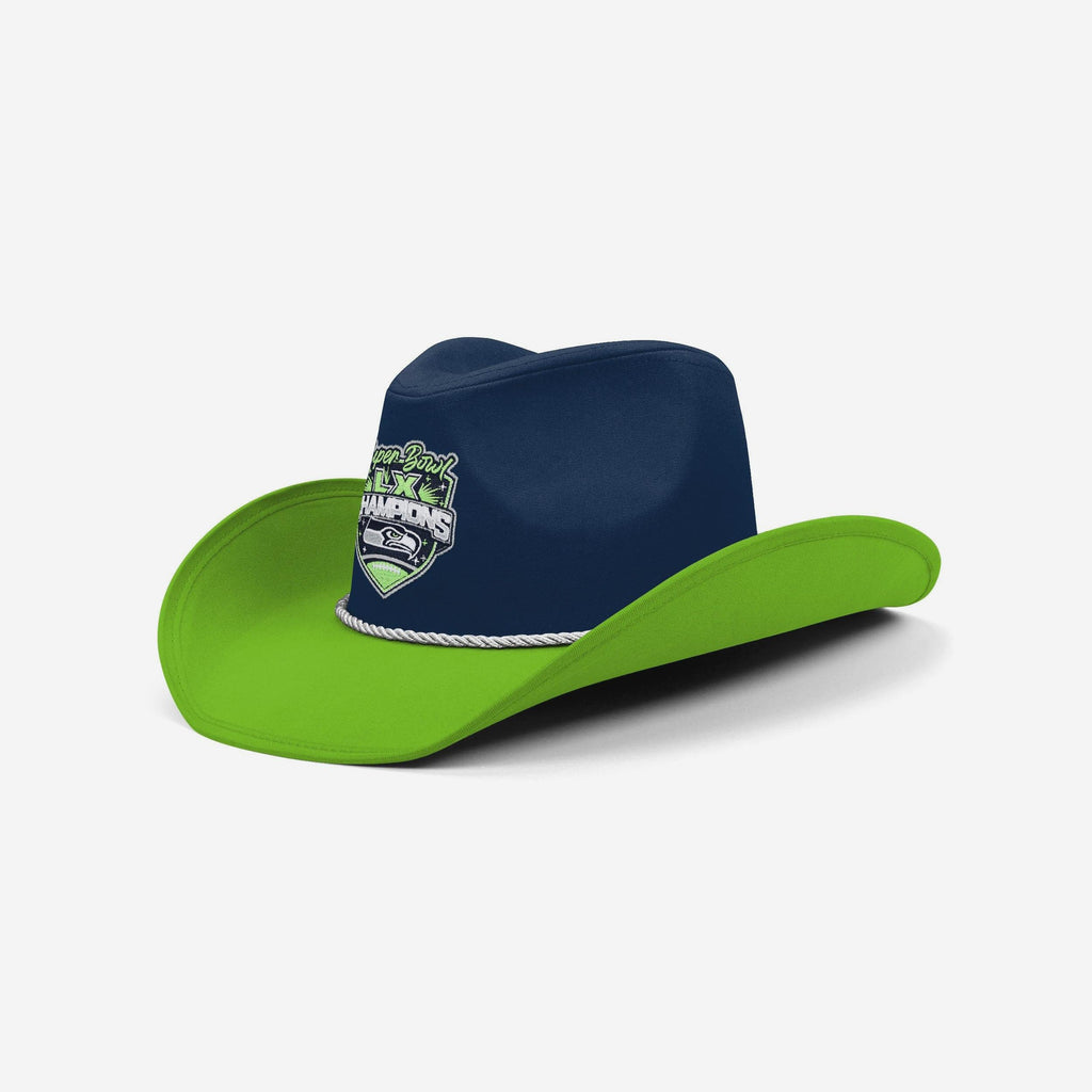 Seattle Seahawks Super Bowl LX Champions Two Tone Cowboy Hat FOCO - FOCO.com