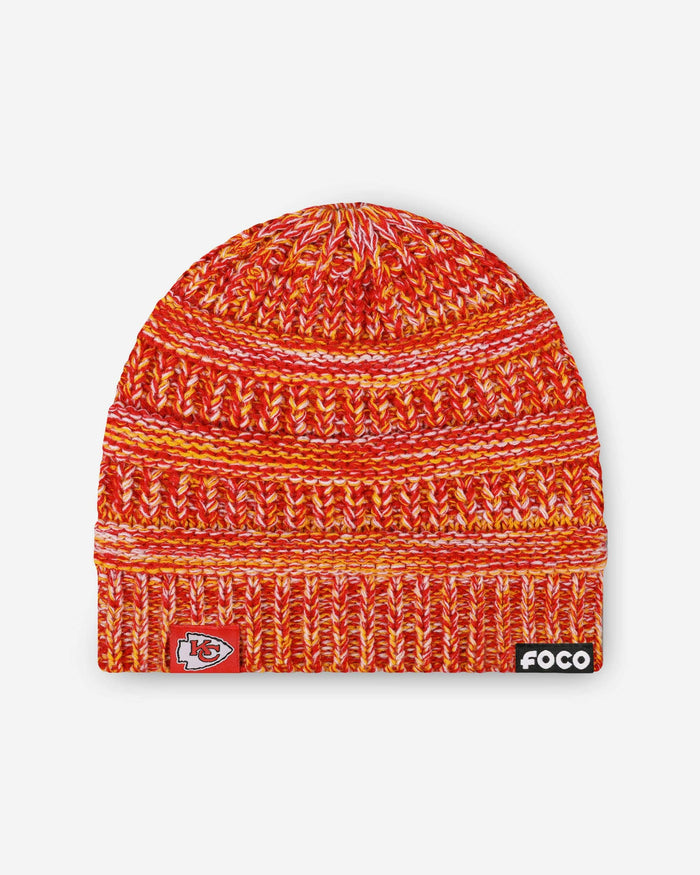 Kansas City Chiefs Womens Color Wave Ponytail Beanie FOCO - FOCO.com