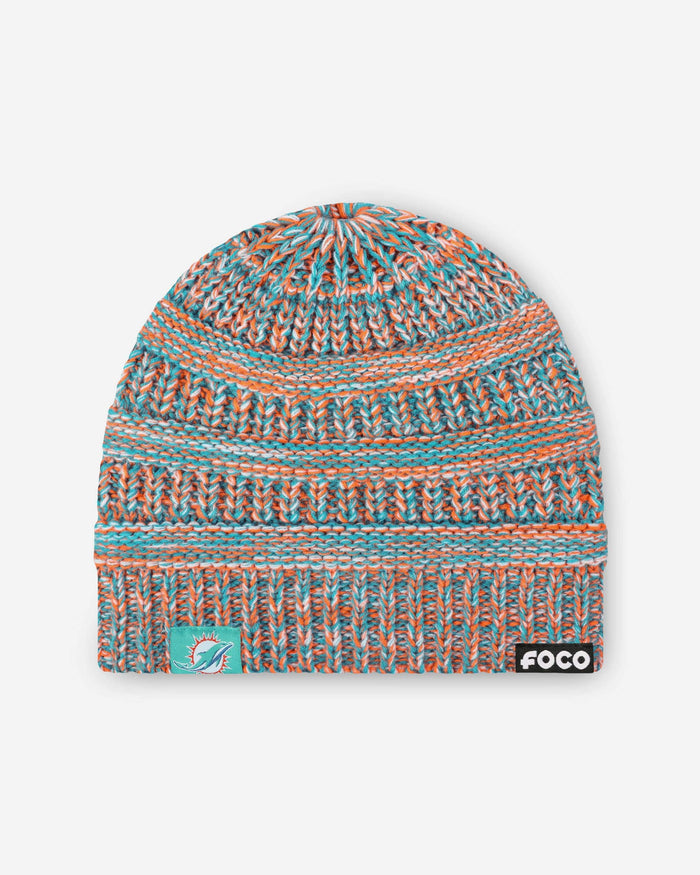 Miami Dolphins Womens Color Wave Ponytail Beanie FOCO - FOCO.com