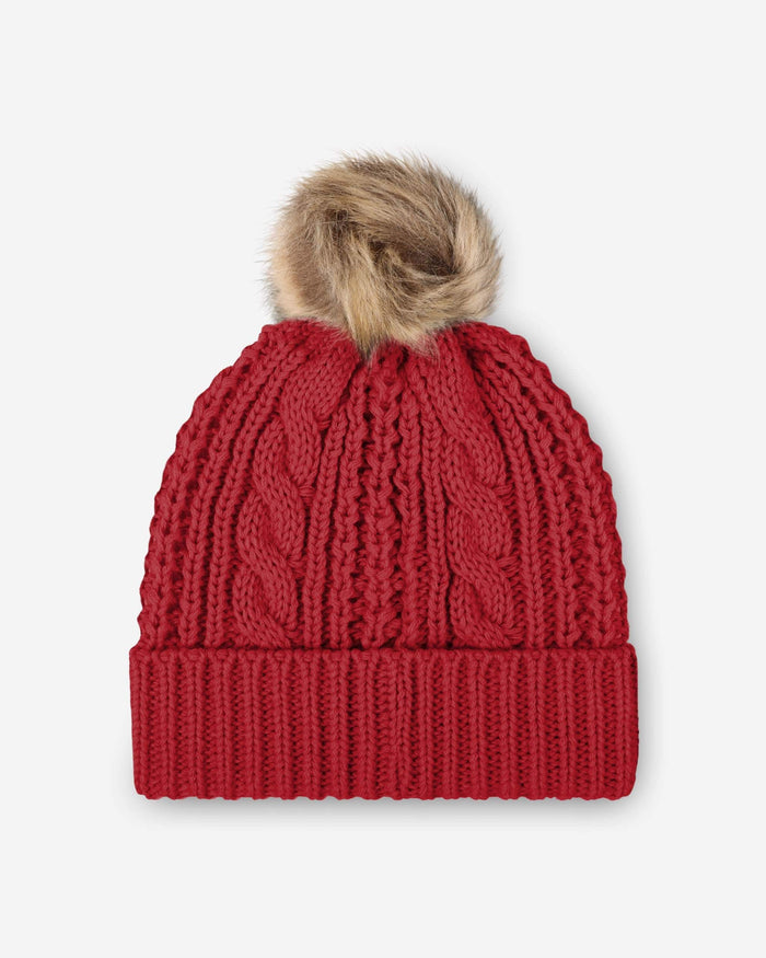 Arizona Cardinals Womens Faux Fur Pom Beanie FOCO - FOCO.com