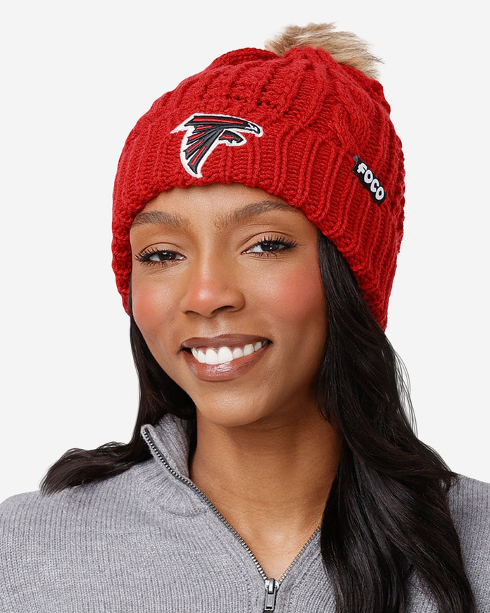 Atlanta Falcons Womens Faux Fur Pom Beanie FOCO - FOCO.com