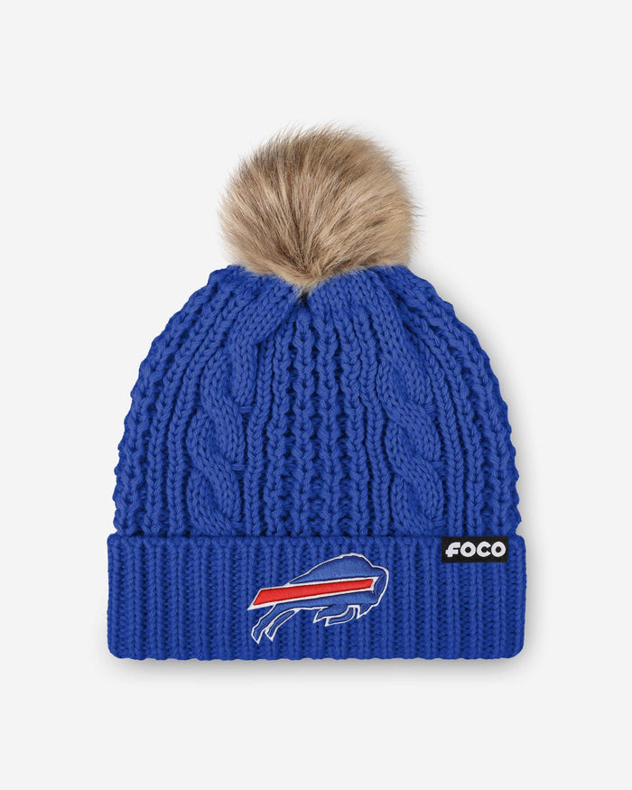 Buffalo Bills Womens Faux Fur Pom Beanie FOCO - FOCO.com