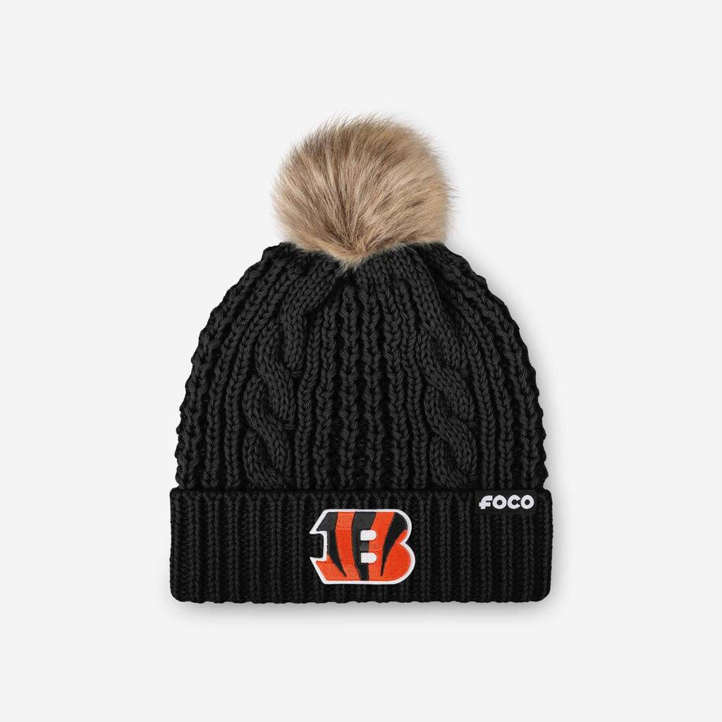 Cincinnati Bengals Womens Faux Fur Pom Beanie FOCO - FOCO.com