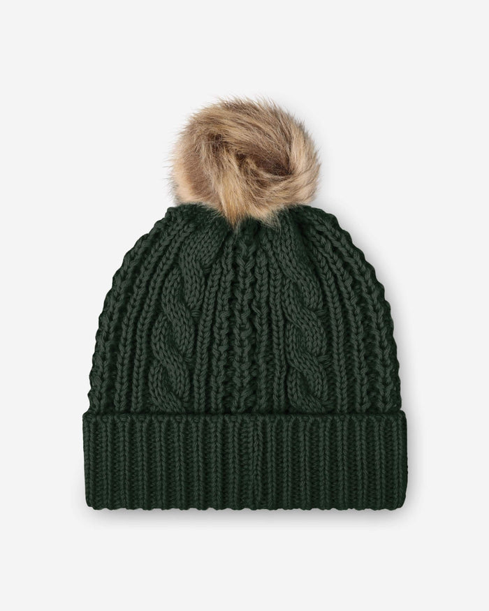 Green Bay Packers Womens Faux Fur Pom Beanie FOCO - FOCO.com