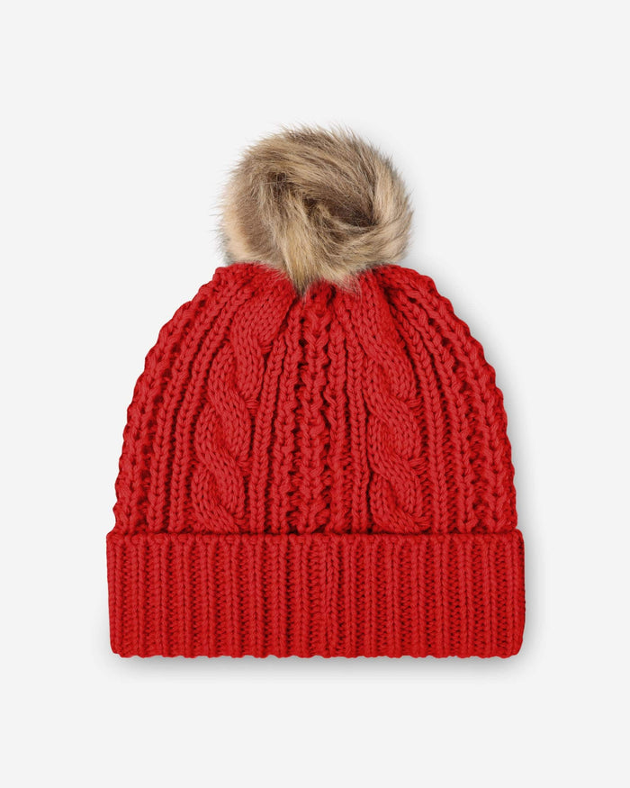 Kansas City Chiefs Womens Faux Fur Pom Beanie FOCO - FOCO.com