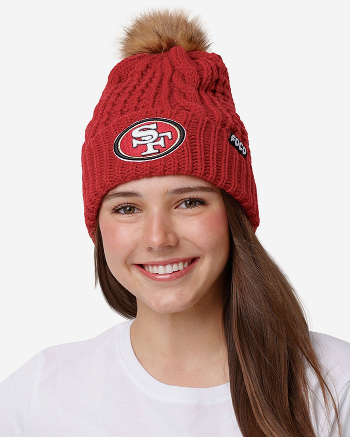 San Francisco 49ers Womens Faux Fur Pom Beanie FOCO - FOCO.com