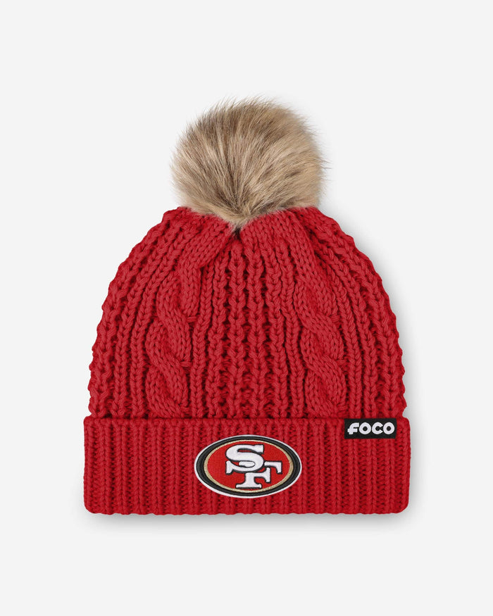 San Francisco 49ers Womens Faux Fur Pom Beanie FOCO - FOCO.com