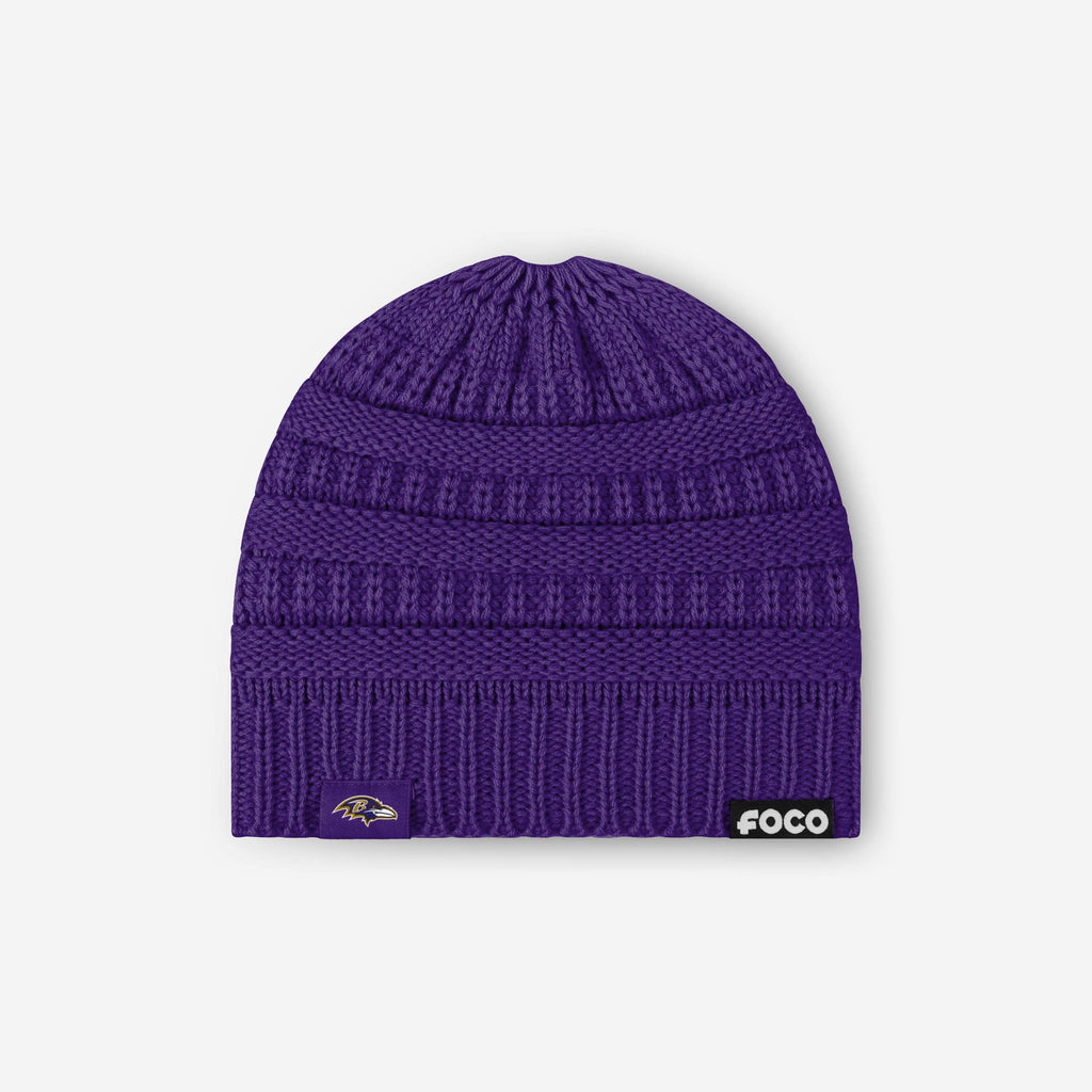 Baltimore Ravens Womens Solid Ponytail Beanie FOCO - FOCO.com