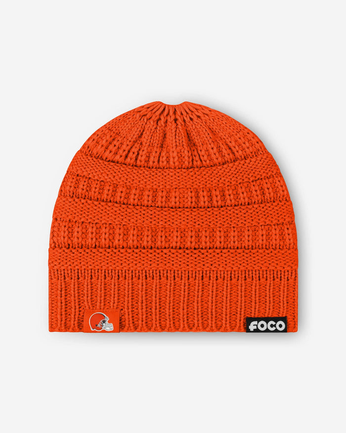 Cleveland Browns Womens Solid Ponytail Beanie FOCO - FOCO.com