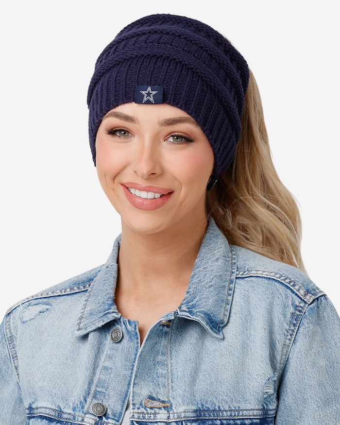 Dallas Cowboys Womens Solid Ponytail Beanie FOCO - FOCO.com