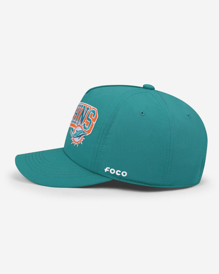 Miami Dolphins Wavy Wordmark Poly Marquee RF Cap FOCO - FOCO.com