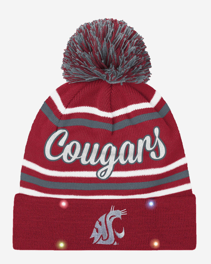 Washington State Cougars Womens Wordmark Script Light Up Beanie FOCO - FOCO.com