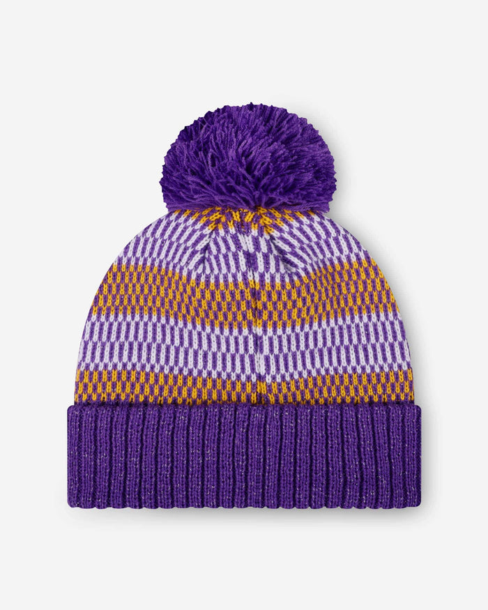 Minnesota Vikings Womens Cozy Knit Metallic Thread Pom Beanie FOCO - FOCO.com