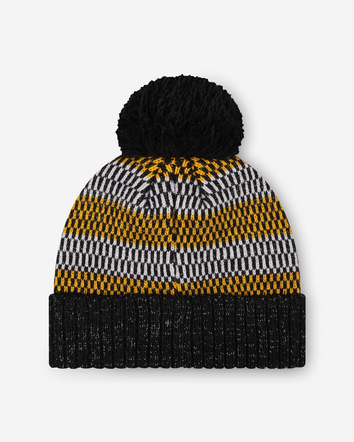 Pittsburgh Steelers Womens Cozy Knit Metallic Thread Pom Beanie FOCO - FOCO.com