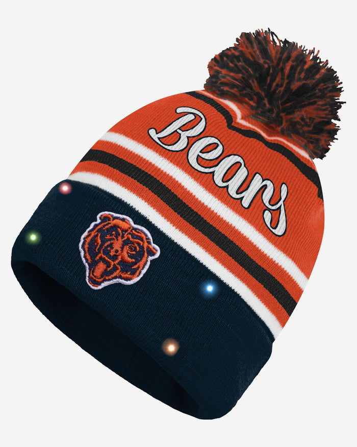 Chicago Bears Womens Wordmark Script Light Up Beanie FOCO - FOCO.com