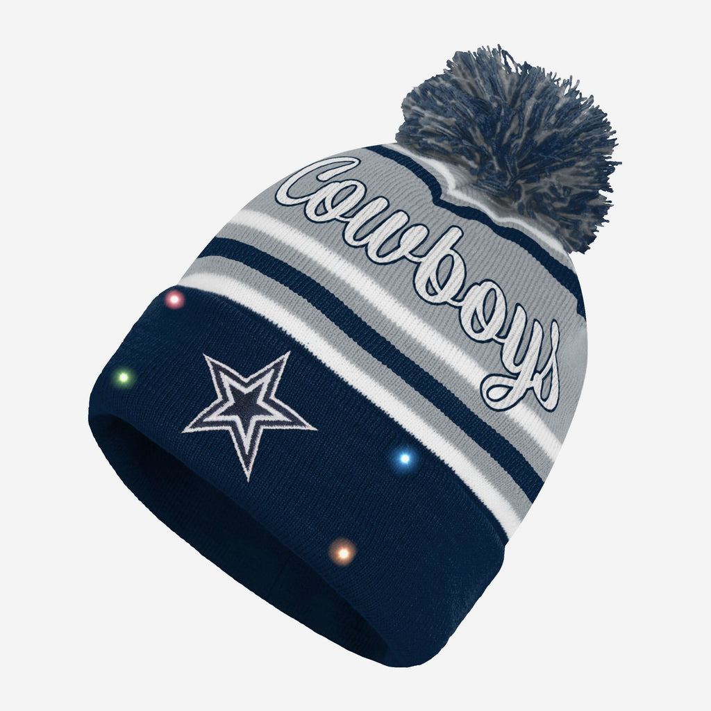 Dallas Cowboys Womens Wordmark Script Light Up Beanie FOCO - FOCO.com