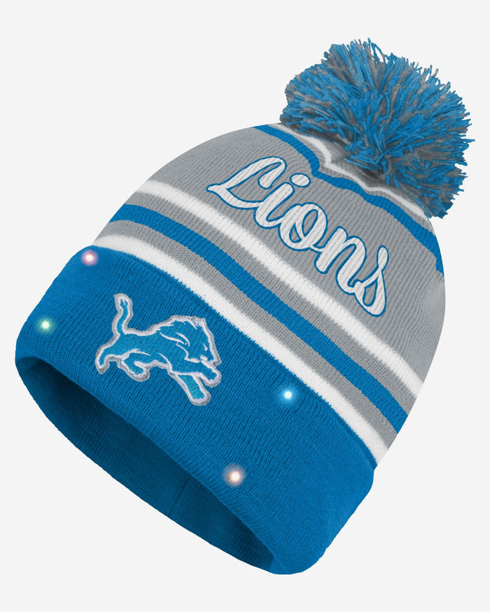 Detroit Lions Womens Wordmark Script Light Up Beanie FOCO - FOCO.com