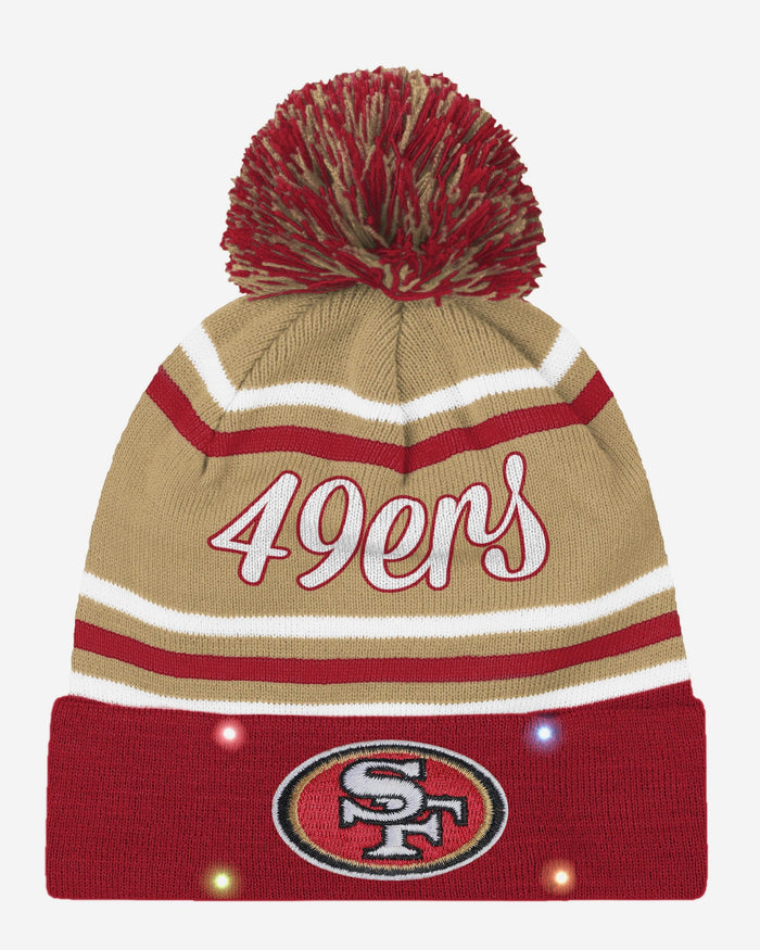 San Francisco 49ers Womens Wordmark Script Light Up Beanie FOCO - FOCO.com