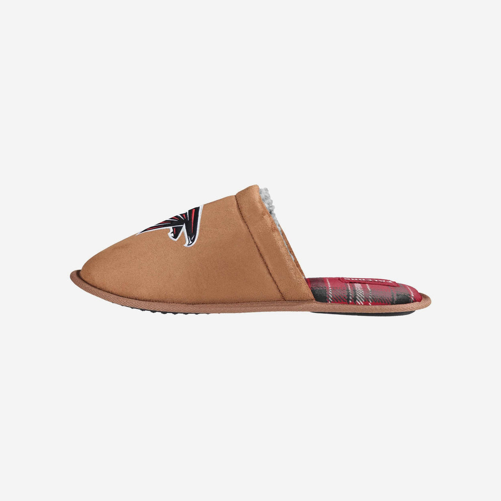 Atlanta Falcons Flannel Lined Brown Suede Scuff Slipper FOCO S - FOCO.com