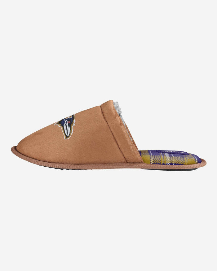 Baltimore Ravens Flannel Lined Brown Suede Scuff Slipper FOCO S - FOCO.com