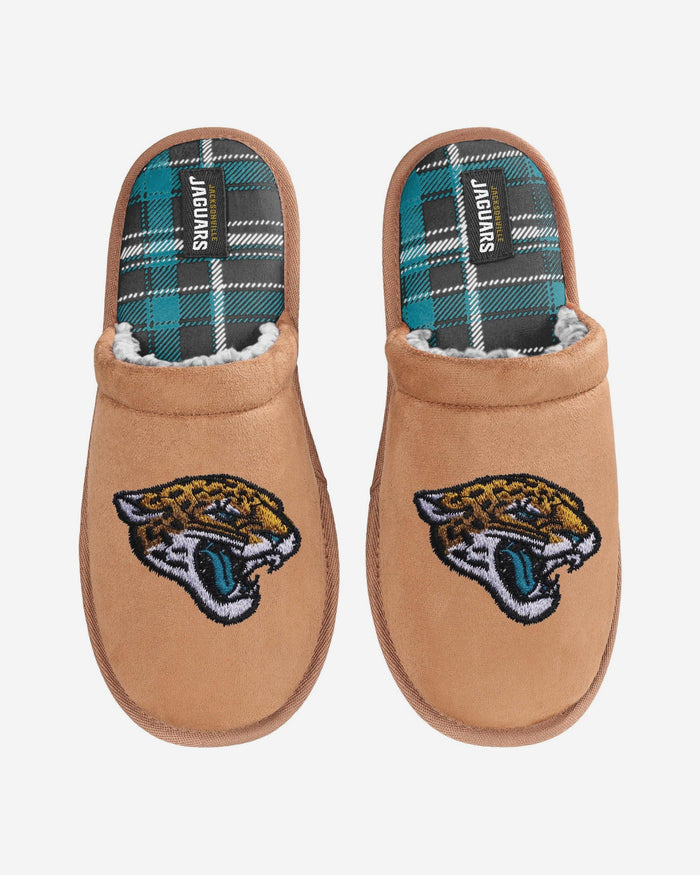 Jacksonville Jaguars Flannel Lined Brown Suede Scuff Slipper FOCO S - FOCO.com