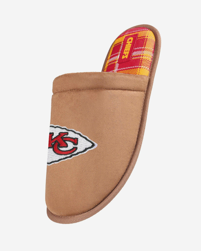 Kansas City Chiefs Flannel Lined Brown Suede Scuff Slipper FOCO S - FOCO.com