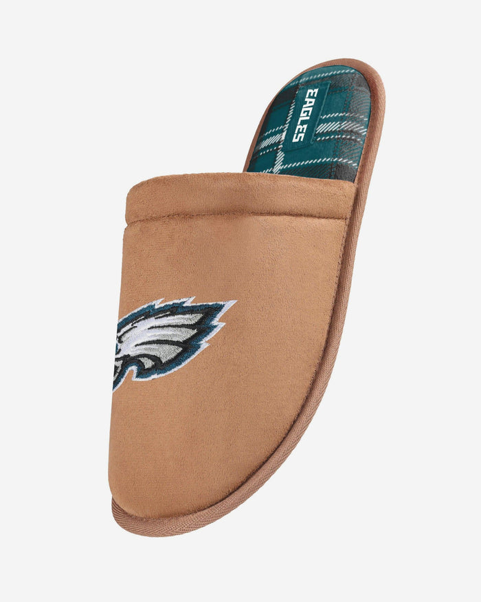 Philadelphia Eagles Flannel Lined Brown Suede Scuff Slipper FOCO S - FOCO.com