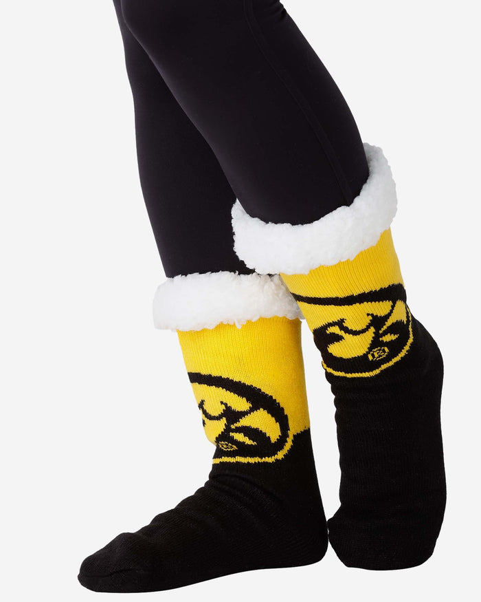 Iowa Hawkeyes Womens Fan Footy 3 Pack Slipper Socks FOCO - FOCO.com