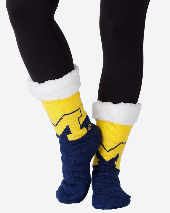 Michigan Wolverines Womens Fan Footy 3 Pack Slipper Socks FOCO - FOCO.com