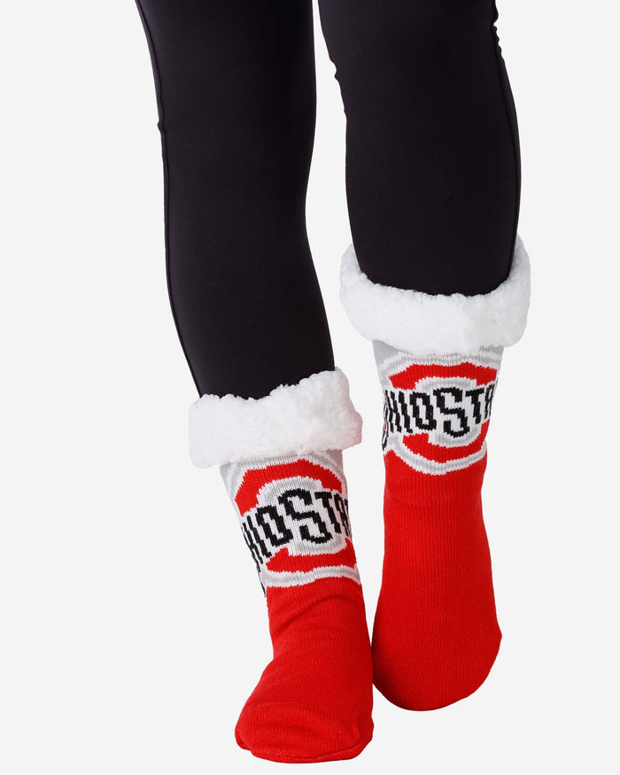 Ohio State Buckeyes Womens Fan Footy 3 Pack Slipper Socks FOCO - FOCO.com