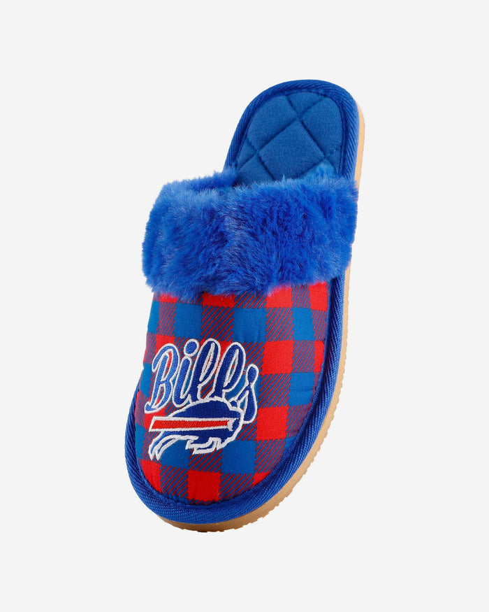 Buffalo Bills Womens Plaid Sherpa Mule Slipper FOCO - FOCO.com