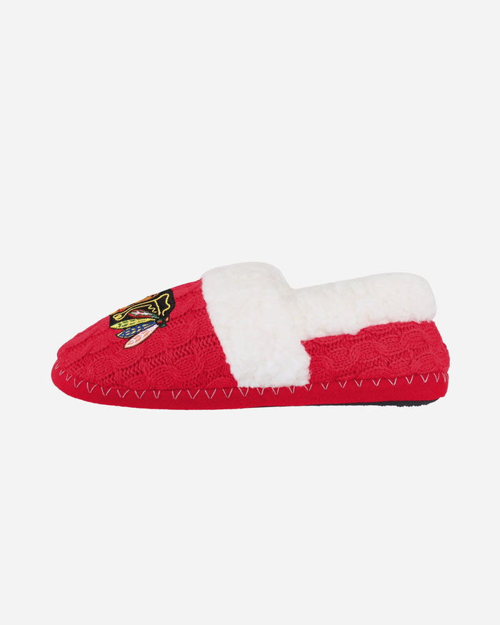 Chicago Blackhawks Womens Team Color Moccasin Slipper FOCO - FOCO.com