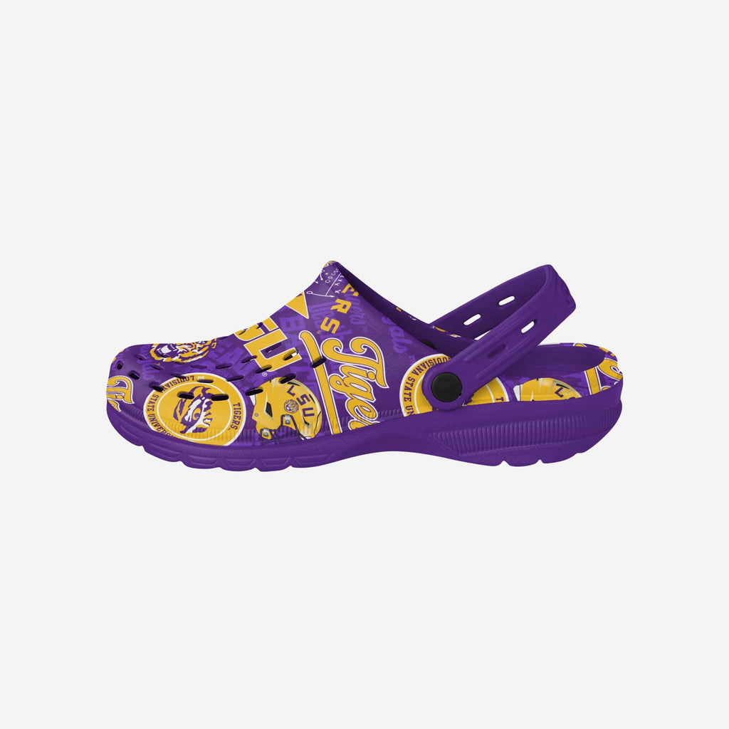 LSU Tigers Historic Print Clog With Strap FOCO S - FOCO.com