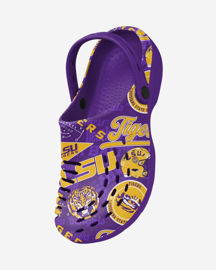 LSU Tigers Historic Print Clog With Strap FOCO - FOCO.com